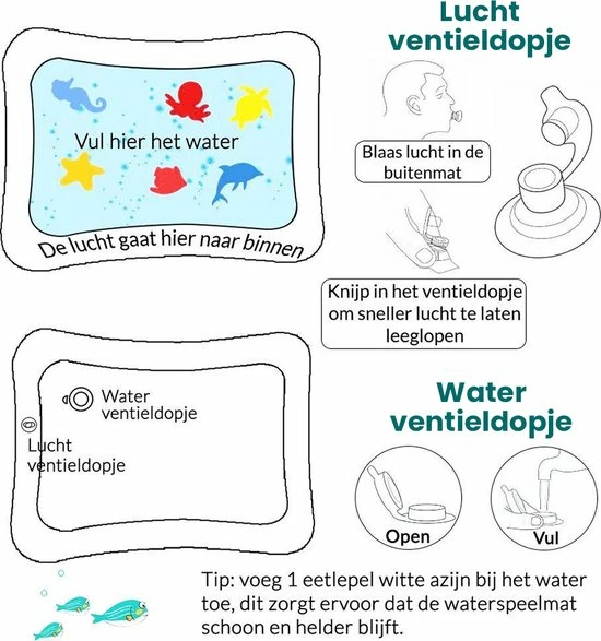 Spoused Waterspeelmat - Babygym - Opblaasbare Watermat - Tummy Time - Speelmat - Kraamcadeau 9 Spoused Waterspeelmat - Babygym - Opblaasbare Watermat - Tummy Time - Speelmat - Kraamcadeau - Afbeelding 7