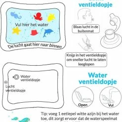 Merkloos BabyHero - Waterspeelmat - Babygym - Opblaasbare Watermat - Speelkleed Baby - Tummy Time - Speelmat - Kraamcadeau - Blauw -Exporteren speelkleden winkel 550x588