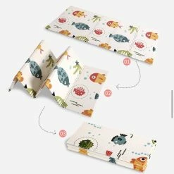 Merkloos SCHEFMAN® Baby Speelmat – Dubbelzijdig Speelkleed – Opvouwbaar – Foam – Antislip En Waterafstotend - 180x160x1 Cm - Bos Dieren En Track Park -Exporteren speelkleden winkel 550x589 2