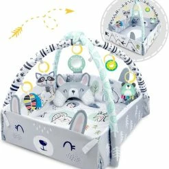 Viking Choice Speelkleed Baby - Met Boog - 110x100cm - Konijnenthema -Exporteren speelkleden winkel 550x593