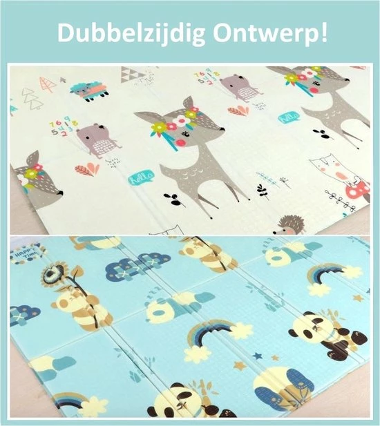 ADSafety - Foam Speelmat Baby/Peuter/Kind - Opvouwbaar Speelkleed/Vloerkleed - Dubbelzijdig Educatief Speeltapijt - 1CM Dik - Panda & Hert 4 ADSafety - Foam Speelmat Baby/Peuter/Kind - Opvouwbaar Speelkleed/Vloerkleed - Dubbelzijdig Educatief Speeltapijt - 1CM Dik - Panda & Hert - Afbeelding 2