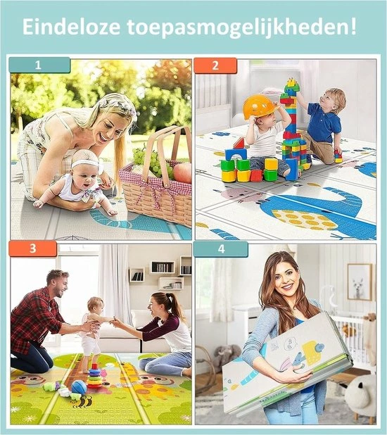 ADSafety - Foam Speelmat Baby/Peuter/Kind - Opvouwbaar Speelkleed/Vloerkleed - Dubbelzijdig Educatief Speeltapijt - 1CM Dik - Panda & Hert 8 ADSafety - Foam Speelmat Baby/Peuter/Kind - Opvouwbaar Speelkleed/Vloerkleed - Dubbelzijdig Educatief Speeltapijt - 1CM Dik - Panda & Hert - Afbeelding 6