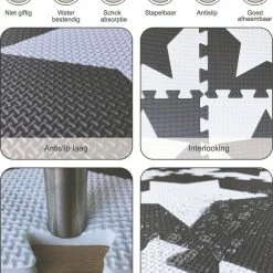 Merkloos Dieren Foam Puzzel Speelmat - 10 Speelmatten - Uitneembare Figuren - Grijs - Wit - Puzzelmat 90x90x1cm -Exporteren speelkleden winkel 550x657