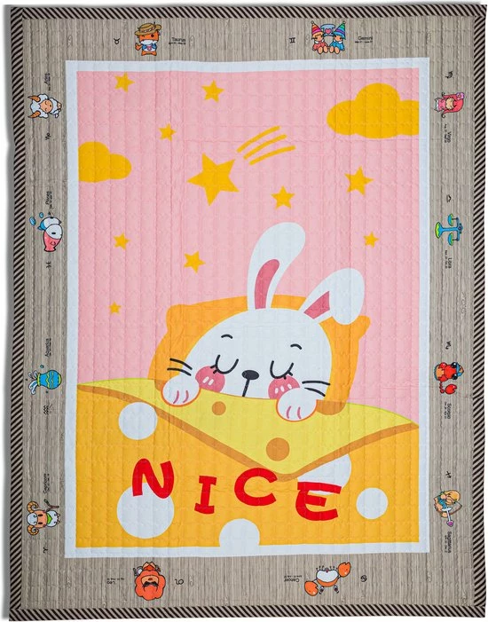 By Baboo Baby Cadeau Meisje - Vloerkleed Kinderen - Mooie Konijn - Vloerkleed Groot Formaat - Met Opbergtas - Kindertapijt - Speelkleed Meisje - Roze - Geel 3 By Baboo Baby Cadeau Meisje - Vloerkleed Kinderen - Mooie Konijn - Vloerkleed Groot Formaat - Met Opbergtas - Kindertapijt - Speelkleed Meisje - Roze - Geel