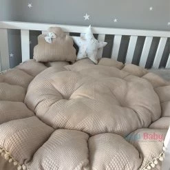 Jaju Baby - Baby Speelmat - Organische Katoen Speelkleden - Antibacterieel Speelmat - Anti-Allergisch Speelmat - Bruin En Regenboog Patroon - 120 X 120 Cm -Exporteren speelkleden winkel 550x728 3