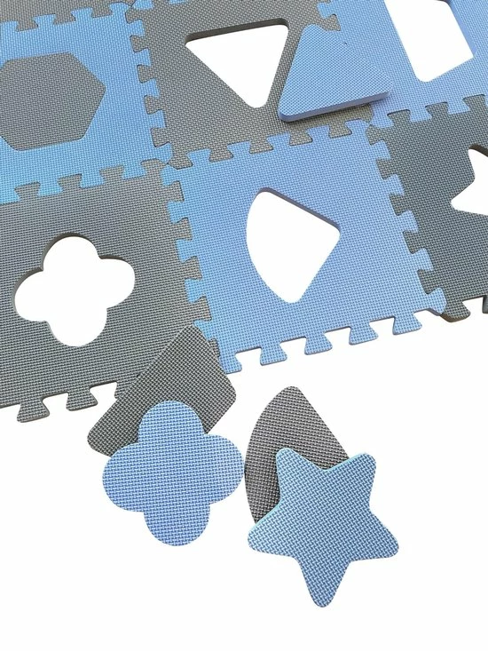 BabyDan Speelkleed Speelmat Foam Vormen Geometric Shapes Blauw 90 X 90 Cm 4 BabyDan Speelkleed Speelmat Foam Vormen Geometric Shapes Blauw 90 X 90 Cm - Afbeelding 2