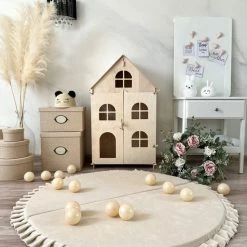 Kiddosworld Speelmat VELVET - ROND - Creme