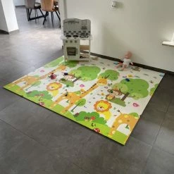 Merkloos Speelmat Baby Kinderen - Speelkleed XL - Foam - Dubbelzijdig - Opvouwbaar - 180 X 200 Cm - Giraffe En Treintjes - 1,5 Cm Dik - Inclusief Opbergtas -Exporteren speelkleden winkel 550x733 5