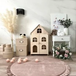 Kiddosworld Speelmat VELVET - ROND - Beige