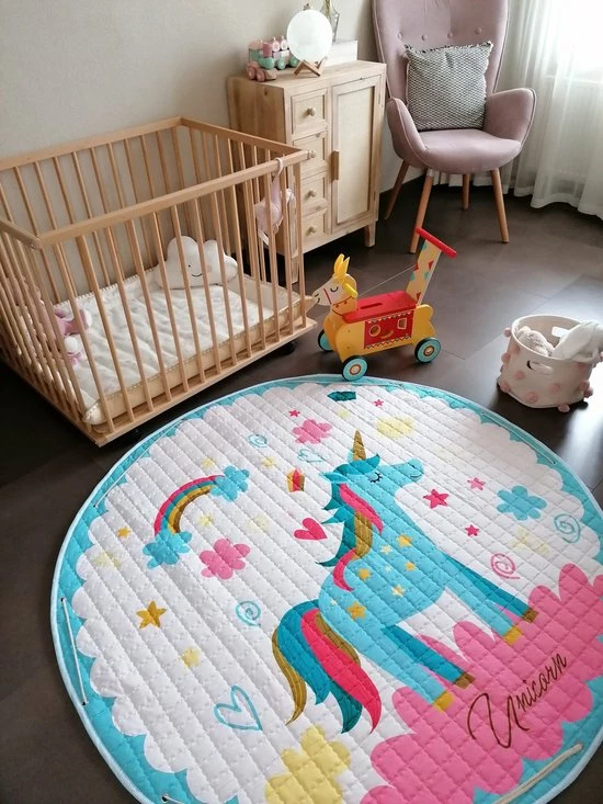 By Baboo Baby Cadeau Meisje - Vloerkleed Baby - Unicorn - Kinder Kleurtjes - Speelmat Kinderkamer - Kindertapijt - Speelkleed Meisje - Roze - Blauw - Wit 5 By Baboo Baby Cadeau Meisje - Vloerkleed Baby - Unicorn - Kinder Kleurtjes - Speelmat Kinderkamer - Kindertapijt - Speelkleed Meisje - Roze - Blauw - Wit - Afbeelding 3