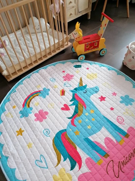 By Baboo Baby Cadeau Meisje - Vloerkleed Baby - Unicorn - Kinder Kleurtjes - Speelmat Kinderkamer - Kindertapijt - Speelkleed Meisje - Roze - Blauw - Wit 9 By Baboo Baby Cadeau Meisje - Vloerkleed Baby - Unicorn - Kinder Kleurtjes - Speelmat Kinderkamer - Kindertapijt - Speelkleed Meisje - Roze - Blauw - Wit - Afbeelding 7