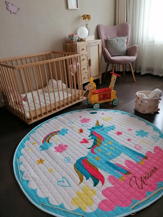 By Baboo Baby Cadeau Meisje - Vloerkleed Baby - Unicorn - Kinder Kleurtjes - Speelmat Kinderkamer - Kindertapijt - Speelkleed Meisje - Roze - Blauw - Wit 10 By Baboo Baby Cadeau Meisje - Vloerkleed Baby - Unicorn - Kinder Kleurtjes - Speelmat Kinderkamer - Kindertapijt - Speelkleed Meisje - Roze - Blauw - Wit - Afbeelding 8