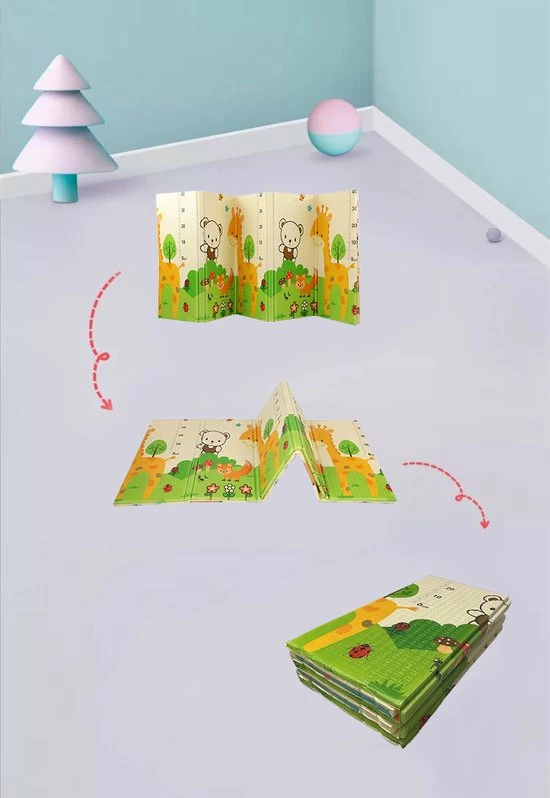 Little Ivy Speelmat - Baby & Kinderen - Dubbelzijdig - Speelkleed XL - Opvouwbaar - Foam - Antislip - Giraffe & Beer - 150 X 200 CM - 1,5 CM Extra Dik 5 Little Ivy Speelmat - Baby & Kinderen - Dubbelzijdig - Speelkleed XL - Opvouwbaar - Foam - Antislip - Giraffe & Beer - 150 X 200 CM - 1,5 CM Extra Dik - Afbeelding 3
